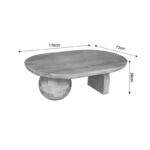 Kane Inart coffee table solid acacia wood in natural color 110x72x38cm - Image 4
