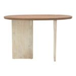 Console Spline Inart white wash-natural solid acacia wood 120x45x76cm - Image 2