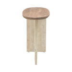 Console Spline Inart white wash-natural solid acacia wood 120x45x76cm - Image 3