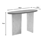 Console Spline Inart white wash-natural solid acacia wood 120x45x76cm - Image 5