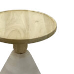 Side table Spello Inart solid mango wood in white wash color D38x46cm - Слика 2