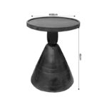 Spello Inart side table solid mango wood in walnut color D38x46cm - Слика 4