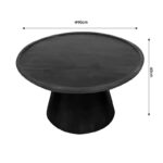 Aliki Inart coffee table walnut solid mango wood D90x40cm - Слика 4