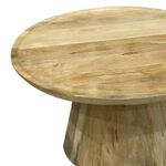 Aliki Inart coffee table natural solid mango wood D90x40cm - Слика 2