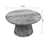 Aliki Inart coffee table natural solid mango wood D90x40cm - Слика 4