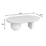 Kane Inart coffee table solid acacia wood in white color 110x72x38cm - Image 3