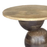 Side table Sedra Inart solid mango wood in brown color D38x44cm - Слика 2