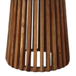 Mable Inart table solid acacia wood in brown color with marble surface top D120x76cm - Image 3