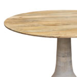 Τable Holy Inart mango wood in natural color D97x80cm - Image 2