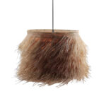 Ceiling light Hairy Inart E27 rattan in natural color D70χ40cm - Слика 2