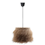 Ceiling light Hairy Inart E27 rattan in natural color D70χ40cm