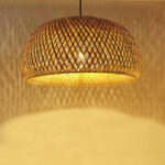 Ceiling light Karlo Inart E27 natural bamboo D45x22cm - Слика 2