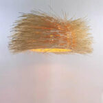 Ceiling light Tradel Inart E27 rattan in natural color D53χ19cm - Слика 2