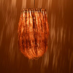 Ceiling light Dreco Inart E27 rattan in natural color D32χ52cm - Слика 2
