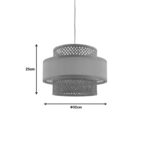 Ceiling light Certy Inart E27 bamboo in natural color D32χ25cm - Слика 3