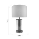 Table lamp Lampren Inart E27 gold metal-white fabric lampshade D28x51cm - Image 2