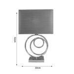 Table lamp Tableder Inart E27 metal chrome-grey fabric lampshade 33x17x52cm - Слика 2