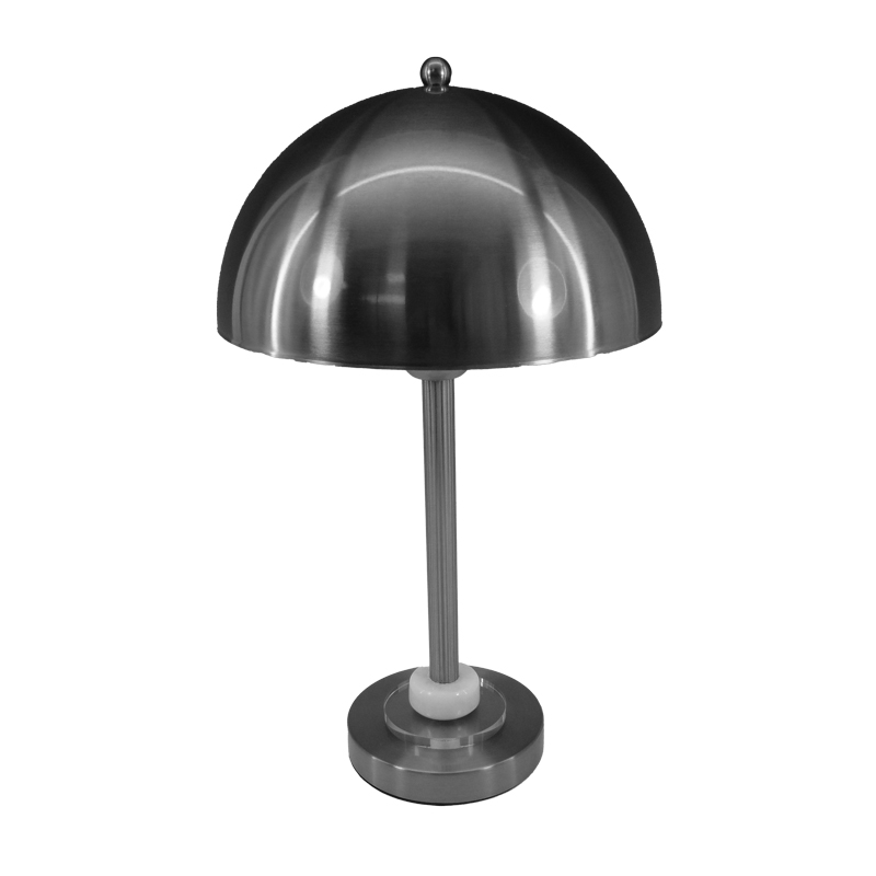 300-000005 Table lamp Lustrous Inart E27 silver metal D25x42cm - Image 1