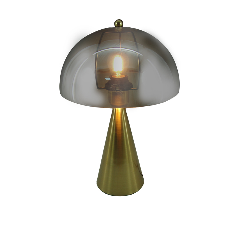 300-000011 Table lamp Illumna Inart E27 gold metal-glass D25x37cm - Слика 1