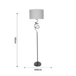 Floor lamp Quanfy Inart E27 gold aluminium-cream fabric D40x180cm - Image 2