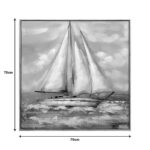 Painting on canvas Siedo I Inart with frame 70x3.5x70cm - Image 2