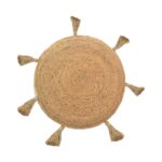 Puff chair  pillow Εlefon Inart natural-ecru fabric D35x12cm - Image 2