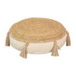 Puff chair  pillow Εlefon Inart natural-ecru fabric D35x12cm