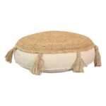 Puff chair  pillow Εlefon Inart natural-ecru fabric D35x12cm - Image 3