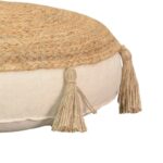 Puff chair  pillow Εlefon Inart natural-ecru fabric D35x12cm - Image 4