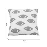 Pillow Eyes Inart natural-white 45x45x2.5cm - Image 4