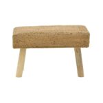 Stool Iolion Inart natural wood-jute 60x30x40cm - Image 2