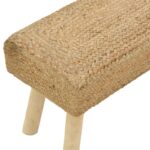 Stool Iolion Inart natural wood-jute 60x30x40cm - Image 4