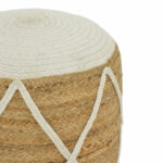 Maroc Inart jute stool-pouf in natural and white shade D40x45cm - Слика 2