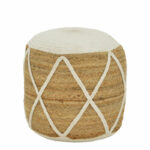 Јутена столица-пуф Maroc Inart во природна и бела нијанса D40x45cm