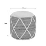 Maroc Inart jute stool-pouf in natural and white shade D40x45cm - Слика 3