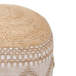 Pallo Inart pouf-stool, jute-cotton in natural shade, F40x30cm - Слика 2
