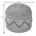 Pallo Inart pouf-stool, jute-cotton in natural shade, F40x30cm - Слика 3