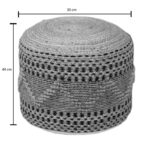 Bangku Inart pouf-stool, jute-cotton in natural shade, F45x30cm - Слика 3