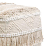 Scauni Inart cotton pouf in white-beige shade 50x50x50cm - Image 2