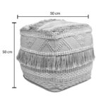 Scauni Inart cotton pouf in white-beige shade 50x50x50cm - Image 3