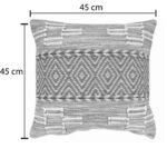 Mitto Inart jute-cotton cushion in beige-white shade 45x45x2cm - Слика 3