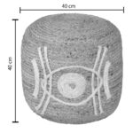 Bono Inart jute pouf stool in natural shade F40x45cm - Image 4