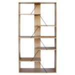 Bookcase Tars oak-black 84x25.5x154.5cm