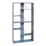 Bookcase Tars grey-black 84x25.5x154.5cm
