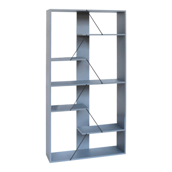 Bookcase Tars grey-black 84x25.5x154.5cm