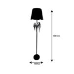 Floor  lamp Safore Inart E27 black-gold metal D37x164.5cm - Слика 3