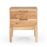 Snooze Inart bedside table solid acacia wood 43x35.5x51cm - Image 3