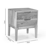 Snooze Inart bedside table solid acacia wood 43x35.5x51cm - Image 6