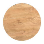 Coffee table Coffelty Inart black metal-solid acacia wood D90x40cm - Image 4