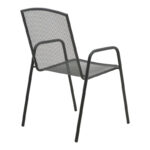 Armchair Pomedon stackable black metal 56x64x87cm - Слика 2